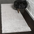thumbnail image 1 of Unique Loom Studio Solid Shag Collection Area Rug - Sky (2' 7" x 10' Runner Light Gray/Gray), 1 of 6