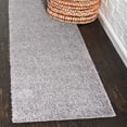 thumbnail image 1 of Unique Loom Studio Solid Shag Collection Area Rug - Sky (2' x 6' 9" Runner Dark Gray/Gray), 1 of 7