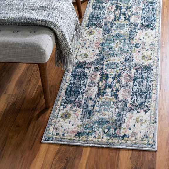 Unique Loom Sumter Collection Area Rug - Aiken (2' 7" x 10' Runner Ivory/Blue)