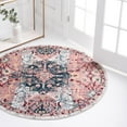 thumbnail image 1 of Unique Loom Sumter Collection Area Rug - Aiken (5' 1" Round Pink/Navy Blue), 1 of 6