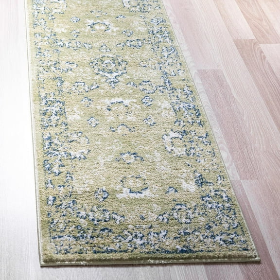 Unique Loom Sumter Collection Area Rug - Edmunds (2' x 6' 1" Runner Green/Ivory)