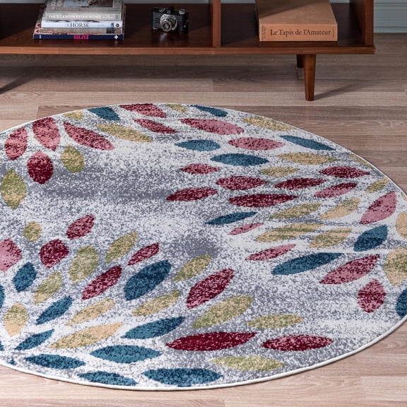 Unique Loom Sumter Collection Area Rug - Rhett (5' 1" Round Multi/Blue)