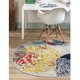 thumbnail image 1 of Unique Loom Ariel Collection Area Rug - Sun (4' Round Multi/Black), 1 of 6