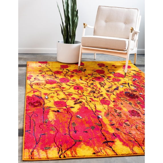Unique Loom Symphonia Estrella Rug , 3' 3" x 5' 3" ,Yellow