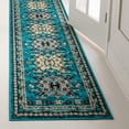 thumbnail image 1 of Unique Loom Taftan Collection Area Rug - Oasis (2' 7" x 10' Runner Turquoise/Black), 1 of 7