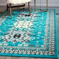 thumbnail image 1 of Unique Loom Taftan Collection Area Rug - Oasis (6' 1" x 9' Rectangle Turquoise/Black), 1 of 7
