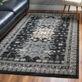 thumbnail image 1 of Unique Loom Taftan Collection Area Rug - Oasis (9' x 12' Rectangle Black/Cream), 1 of 7