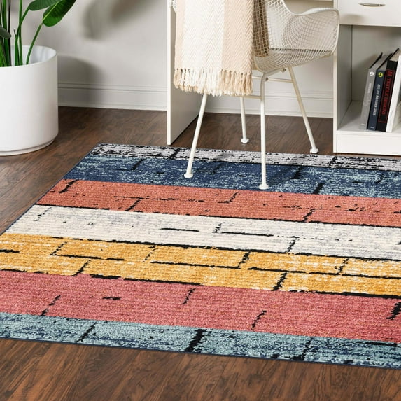 Unique Loom Tagine Collection Area Rug - Sophie (5' 3" Square Multi/Black)