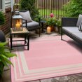 thumbnail image 1 of Unique Loom Aruba Outdoor Collection Area Rug - Tanki (5' 3" Square Pink/Ivory), 1 of 7