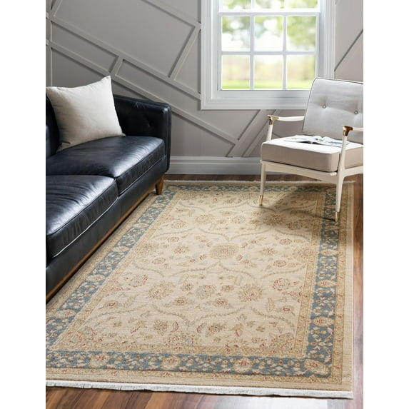 Unique Loom Tansy Edinburgh Rug Champagne/Beige 10' 6" x 16' 5" Rectangle Floral Traditional Perfect For Living Room Bed Room Dining Room Office