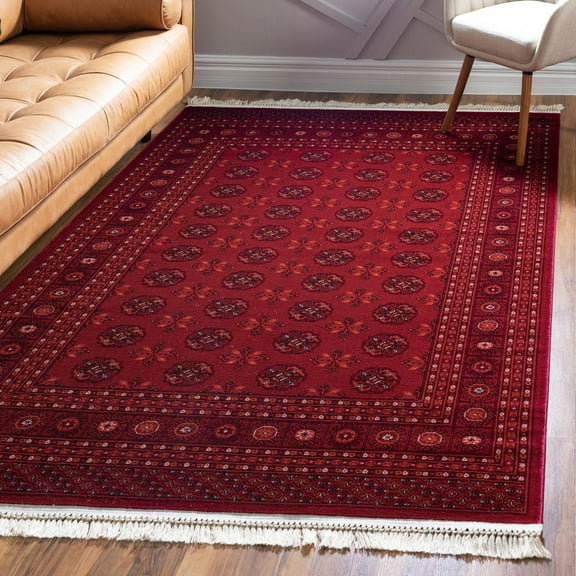 Unique Loom Tekke Collection Area Rug - Khan (4' 1" x 6' 1" Rectangle Red/Terracotta)