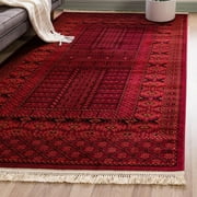 Unique Loom Tekke Collection Area Rug - Shakhrud 4 1" x 6 1" Rectangle Red/Black