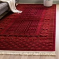 thumbnail image 1 of Unique Loom Tekke Collection Area Rug - Shakhrud (5' 3" x 8' Rectangle Red/Black), 1 of 7