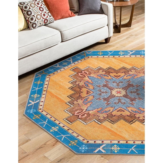 Unique Loom Thomas Timeless Rug , 5' 0" x 5' 0" ,Orange