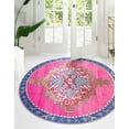 thumbnail image 1 of Unique Loom Timeless Collection Area Rug - Thomas (5' Round Fuchsia/Blue), 1 of 12