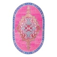 thumbnail image 1 of Unique Loom Timeless Collection Area Rug - Thomas (5' x 8' Oval Fuchsia/Blue), 1 of 12