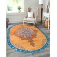 thumbnail image 1 of Unique Loom Timeless Collection Area Rug - Thomas (5' x 8' Oval Orange/Blue), 1 of 12