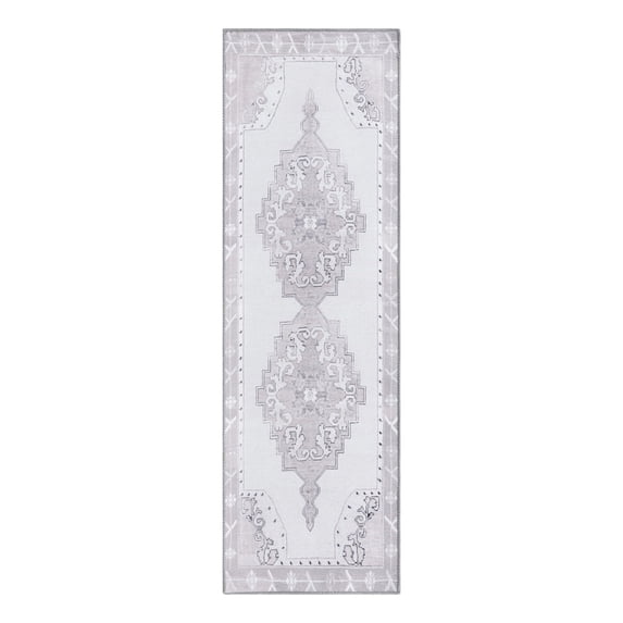 Unique Loom Timeless Collection Area Rug - Thomas (2' x 6' Runner white Gray/Gray)