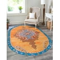 thumbnail image 1 of Unique Loom Timeless Collection Area Rug - Thomas (7' 6" x 10' 6" Oval Orange/Blue), 1 of 6