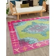 thumbnail image 1 of Unique Loom Timeless Collection Area Rug - Thomas (7' 6" Square Green/Fuchsia), 1 of 6