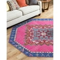 thumbnail image 1 of Unique Loom Timeless Collection Area Rug - Thomas (7' 6" Octagon Fuchsia/Blue), 1 of 6