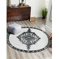 thumbnail image 1 of Unique Loom Timeless Collection Area Rug - Thomas (3' 6" Round Black and White/Gray), 1 of 6
