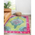 thumbnail image 1 of Unique Loom Timeless Collection Area Rug - Thomas (7' 6" x 10' 6" Rectangle Green/Fuchsia), 1 of 6