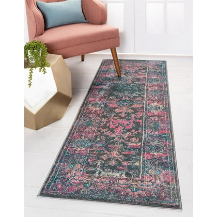 Unique Loom Tidaholm Aurora Rug , 2' 0" x 6' 1" ,Gray