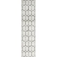thumbnail image 1 of Unique Loom Matrix Trellis Collection Area Rug - Tile (2' x 8' Runner White/Gray), 1 of 3