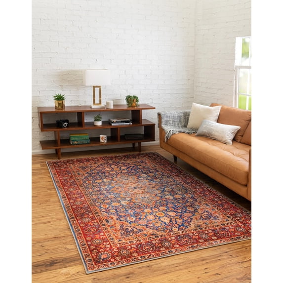Unique Loom Timeless Collection Area Rug - James (7' 6" x 10' 6" Rectangle Navy Blue/Gold)