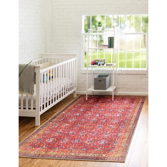 Unique Loom Timeless Collection Area Rug - John (5' x 8' Rectangle Red/Teal)