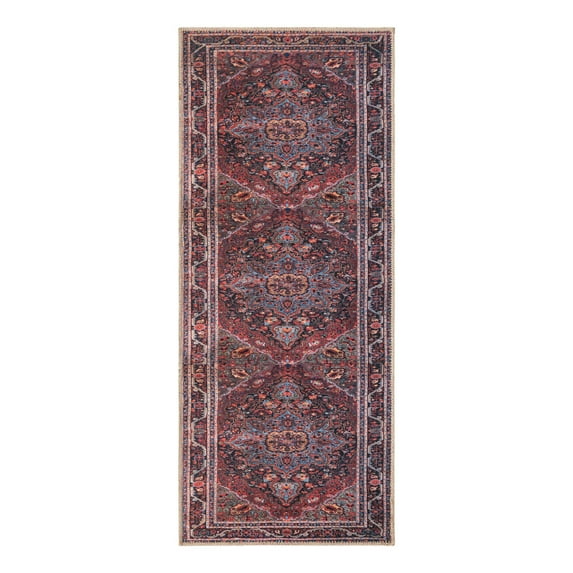 Unique Loom Timeless Collection Area Rug - Jude (2' x 5' 1" Runner Burgundy/Teal)