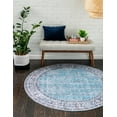 thumbnail image 1 of Unique Loom Timeless Collection Area Rug - Matthew (5' Round Blue/Tan), 1 of 9