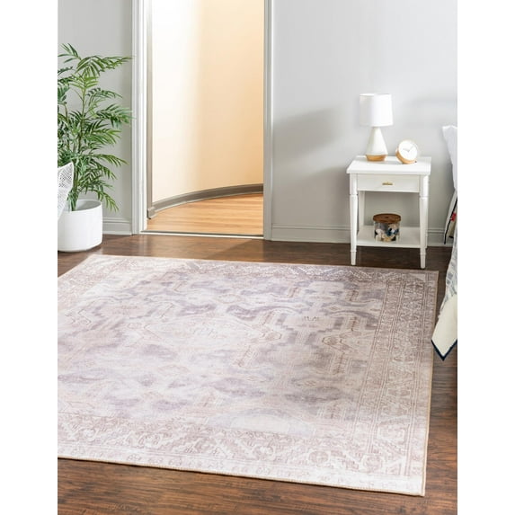 Unique Loom Timeless Collection Area Rug - Paul (7' 6" Square Gray/Beige)