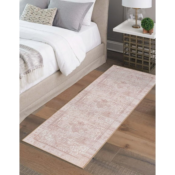 Unique Loom Timeless Collection Area Rug - Peter (2' x 6' Runner Beige/Ivory)