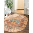 thumbnail image 1 of Unique Loom Timeless Collection Area Rug - Peter (4' 1" x 6' 1" Oval Rust Red/Blue), 1 of 8