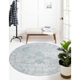 thumbnail image 1 of Unique Loom Timeless Collection Area Rug - Peter (7' 6" Round Ivory/Teal), 1 of 12