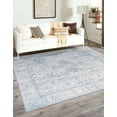 thumbnail image 1 of Unique Loom Timeless Collection Area Rug - Peter (7' 6" Square Ivory/Teal), 1 of 12