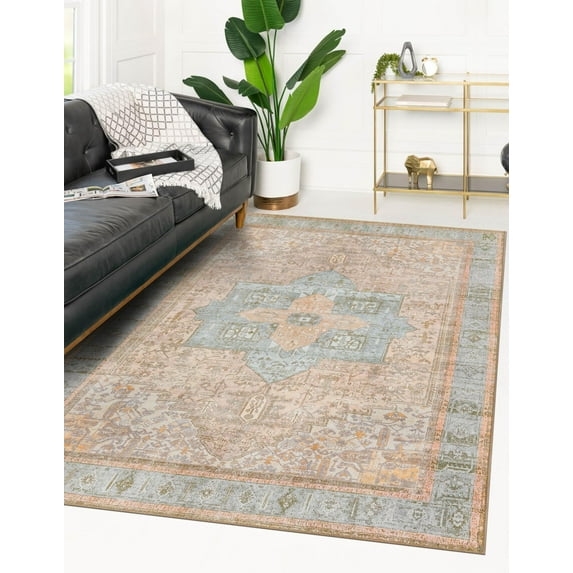 Unique Loom Timeless Collection Area Rug - Peter (7' 6" x 10' 6" Rectangle Light Brown/Gray)