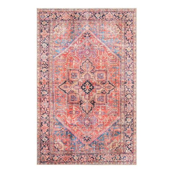 Unique Loom Timeless Collection Area Rug - Simon (5' x 8' Rectangle Red/Teal)