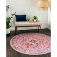 thumbnail image 1 of Unique Loom Timeless Collection Area Rug - Simon (7' 7" Round Red/Teal), 1 of 7