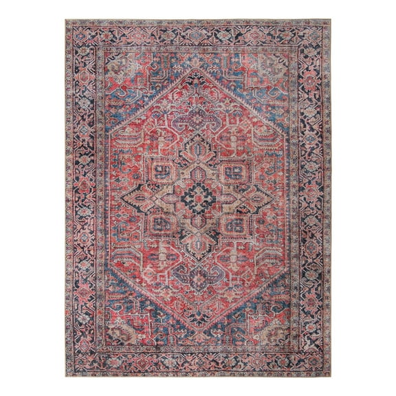 Unique Loom Timeless Collection Area Rug - Simon (9' 5" x 13' 1" Rectangle Red/Teal)