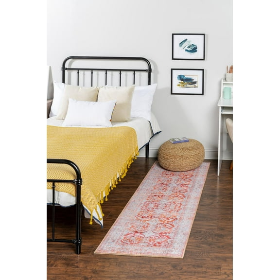 Unique Loom Timeless Collection Area Rug - Thaddeus (2' x 6' Runner Rust Red/Gold)