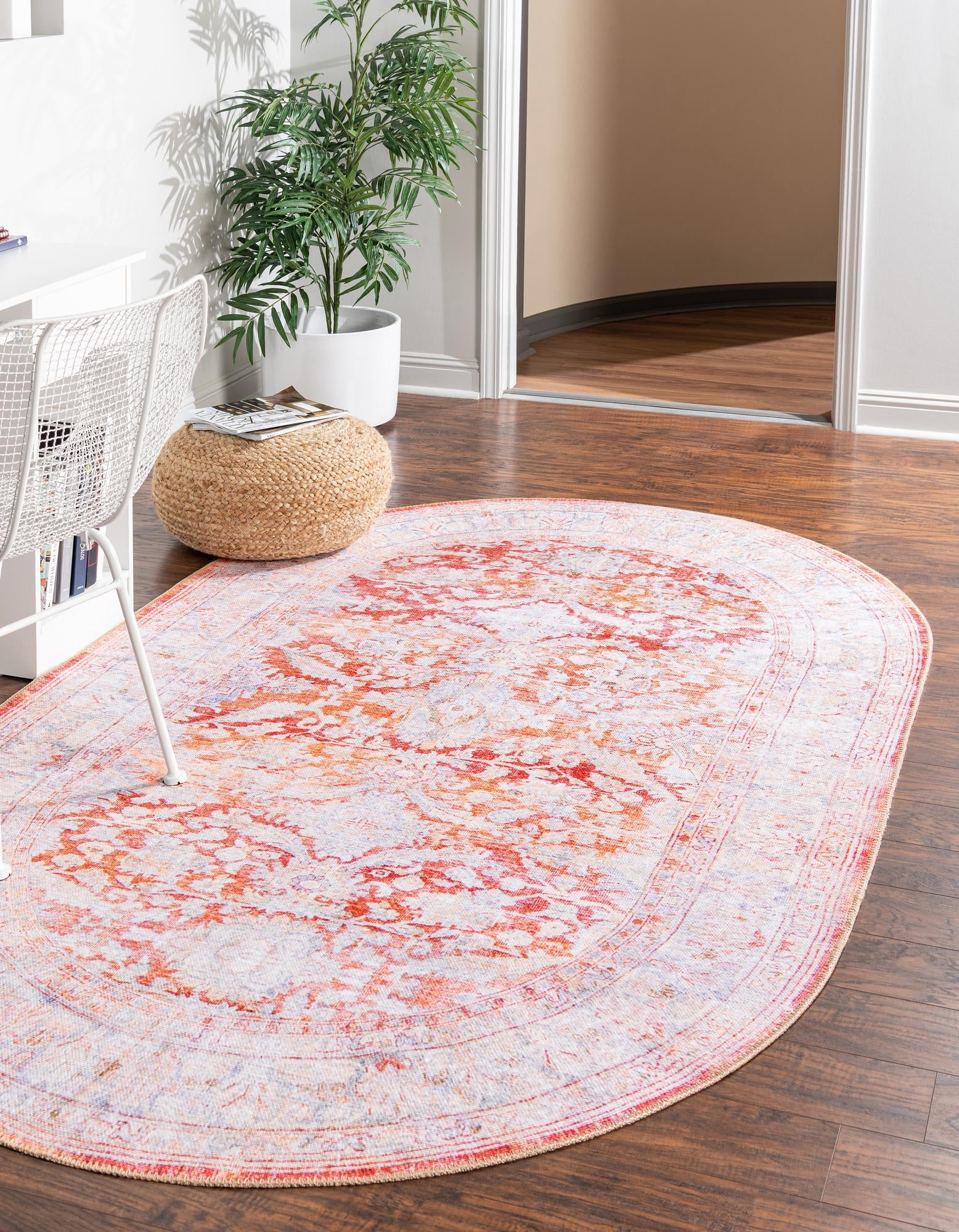 Oval Rust Rug Unique Loom Timeless Collection Area Rug - Thaddeus (5' x 8' Oval Rust ...
