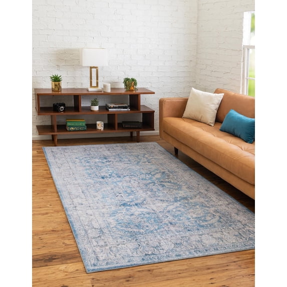 Unique Loom Timeless Collection Area Rug - Thaddeus (7' 6" x 10' 6" Rectangle Blue/Gray)