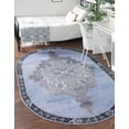 thumbnail image 1 of Unique Loom Timeless Collection Area Rug - Thomas (2' x 3' 1" Oval Blue Gray/Gray), 1 of 12