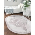 thumbnail image 1 of Unique Loom Timeless Collection Area Rug - Thomas (7' 6" x 10' 6" Oval white Gray/Gray), 1 of 11