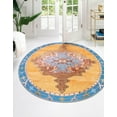thumbnail image 1 of Unique Loom Timeless Collection Area Rug - Thomas (7' 7" Round Orange/Blue), 1 of 12