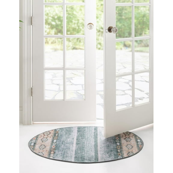 Unique Loom Timeless Collection Area Rug - Verona (2' x 3' 1" Oval Green/Brown)