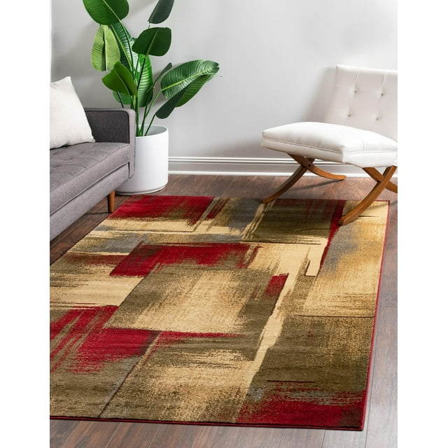 Unique Loom Timor Barista Rug Multi/Red 3' 1" x 5' 3" Rectangle